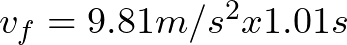 v_{f} = 9.81 m/s^{2} x 1.01 s