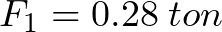 F_{1} = 0.28 \hspace{1mm}ton